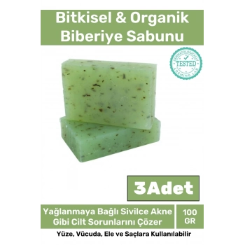 Özel Üretim %100 Doğal Koku Yüz Cilt Beyazlatıcı Organik Nemlendirici Biberiye Sabunu 3 Adet