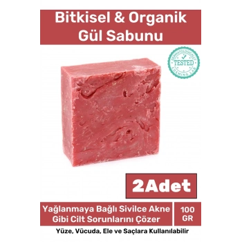 Özel Üretim %100 Doğal Koku Yüz Cilt Beyazlatıcı Organik Nemlendirici Gül Sabunu 2 Adet