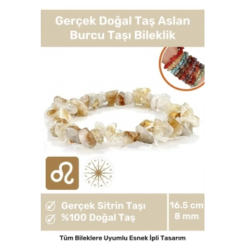 Premium Aslan Burcu Enerjisini Yükselten Doğal Taş Bileklik Aslan Burçları Burç Unisex Bileklik