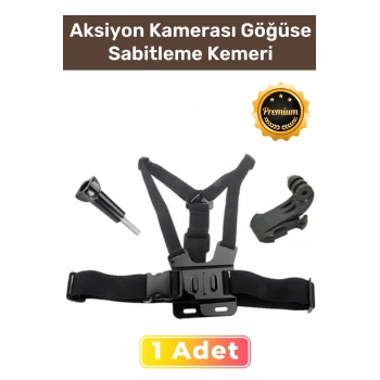 Premium Ayarlanabilir Spor Video Macera Etkinlik Aksiyon Kamerası Göğüse Sabitleme Kemeri