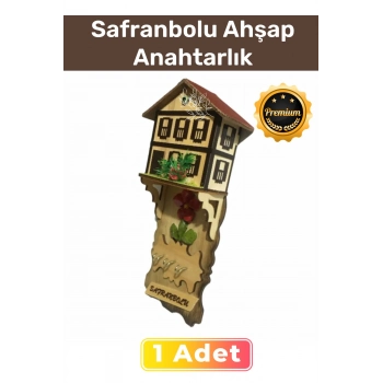 Premium Özel Üretim Hediyelik Turistik Ahşap 3lü Safranbolu Tasarımlı El Yapımı Anahtarlık Askısı