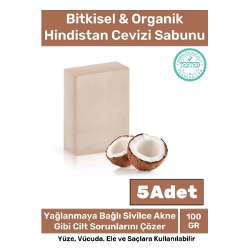 Özel Üretim %100 Doğal Koku Yüz Cilt Beyazlatıcı Organik Nemlendirici Hindistan Cevizi Sabunu 5 Adet