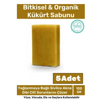 Özel Üretim %100 Doğal Koku Yüz Cilt Beyazlatıcı Organik Nemlendirici Kükürt Sabunu 5 Adet