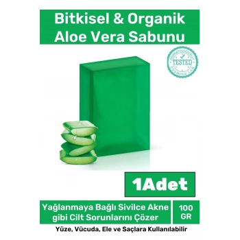 Özel Üretim %100 Doğal Koku Yüz Cilt Beyazlatıcı Organik Nemlendirici Aloe Vera Sabunu 1 Adet