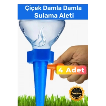 Özel Üretim Akış Hızı Kontrollü Çiçek Damla Damla Sulama Aleti Cihazı 4lü Aparat