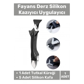 Premium Mutfak Banyo Fayans Derz Silikon Kazıyıcı Sıyırıcı Doğrayıcı Uygulayıcı 3 in 1 Aparat