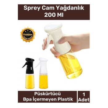 Deluxe Atomize Başlık Fan Şekilli Püskürtücü Bpa İçermeyen Plastik Sprey Cam Yağdanlık 200 Ml 1 Adet