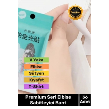 Premium Seri Bluz V Yaka Kıyafet Gece Nişan Düğün Kravat Açık Elbise Sabitleyici 36lı Bant