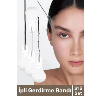 Özel Üretim Günlük Yüz Kaş Göz Vücut Boyun Kaz Ayağı İpli Gerdirme Bandı 3lü Set