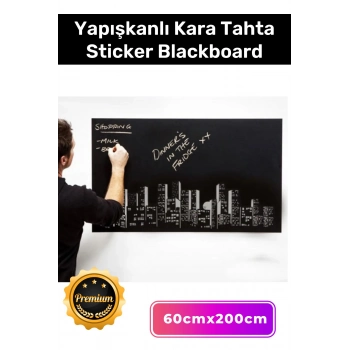 Özel Üretim Büyük Boy Kendinden Yapışkanlı Yaz Sil Rulo Yapışkanlı Kara Tahta Sticker Blackboard