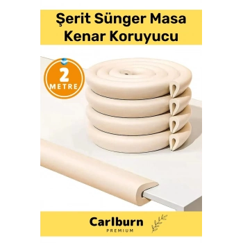 Özel İz Bırakmaz Kalın Sehpa Esnek Çocuk Bebek Şerit Sünger Mobilya Masa Kenar Köşe Koruyucu 2 Metre
