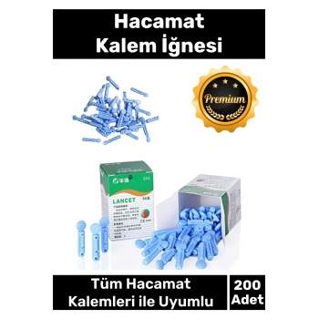 Profesyonel Özel Tüm Kalemlerle Uyumlu Şeker Parmak Delme Hacamat 200 Adet Kalem İğnesi - 4 Kutu