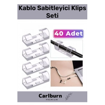 Özel Üretim Montaj Kötü Görüntü Engelleyici İz Bırakmaz Kablo Sabitleyici Klips Seti 40 Adet
