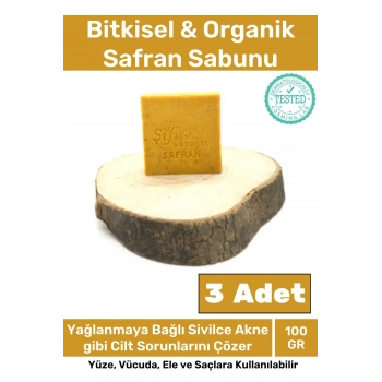 Doğal Koku Yüz Cilt Beyazlatıcı Organik Nemlendirici Safran Sabunu 3lü Set