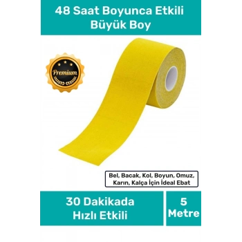 Hızlı Etkili Büyük Boy Kas Eklem Bel Bacak Kol Boyun Sırt Omuz Karın Kalça Ağrı IsıI Bandı 5cm x 5m