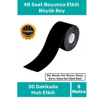 Hızlı Etkili Büyük Boy Kas Eklem Bel Bacak Kol Boyun Sırt Omuz Karın Kalça Ağrı IsıI Bandı 5cm x 5m