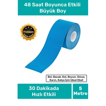 Hızlı Etkili Büyük Boy Kas Eklem Bel Bacak Kol Boyun Sırt Omuz Karın Kalça Ağrı IsıI Bandı 5cm x 5m