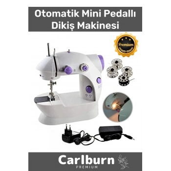 Pratik Taşınabilir Elektrikli Seyahat Kamp Hız Ayarlı Kademeli Otomatik Mini Pedallı Dikiş Makinesi