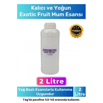 Özel Üretim Kalıcı Yoğun Yağ Bazlı Tüm Ürünlerle Kullanıma Uygun Exotic Fruit Mum Esansı 2 LT