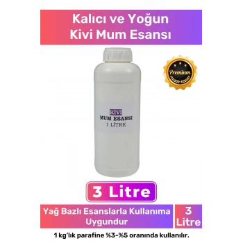 Özel Üretim Kalıcı Kaliteli Yoğun Yağ Bazlı Tüm Ürünlerle Kullanıma Uygun Kivi Mum Esansı 3 LT