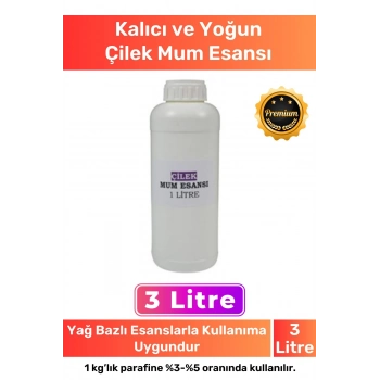 Özel Üretim Kalıcı Yoğun Kaliteli Yağ Bazlı Tüm Ürünlerle Kullanıma Uygun Çilek Mum Esansı 3 LT