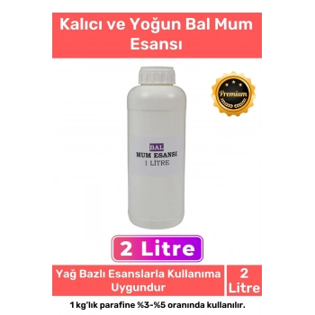 Özel Üretim Kalıcı Yoğun Kaliteli Yağ Bazlı Tüm Ürünlerle Kullanıma Uygun Bal Mum Esansı 2 LT
