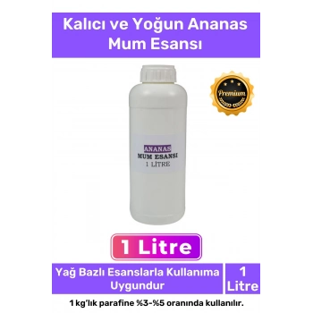 Özel Üretim Kalıcı Yoğun Kaliteli Yağ Bazlı Tüm Ürünlerle Kullanıma Uygun Ananas Mum Esansı 1 LT