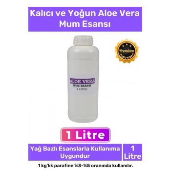 Özel Üretim Kalıcı Yoğun Kaliteli Yağ Bazlı Tüm Ürünlerle Kullanıma Uygun Aloe Vera Mum Esansı 1 LT