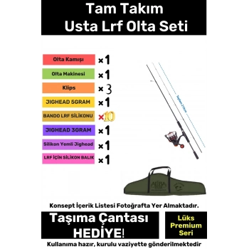 Özel Üretim Şık Taşıma Çantalı Hazır Kurulu Tam Takım Usta Lrf Olta Seti - 3m Kamış Hediyeli