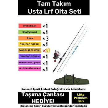 Özel Üretim Şık Taşıma Çantalı Hazır Kurulu Tam Takım Usta Lrf Olta Seti - 3m Kamış