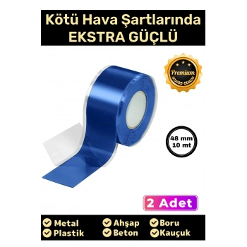 Süper Güçlü Su Geçirmez Sızdırmaz Mavi Renk Çok Amaçlı Tamir ve İzolasyon Bandı 48mm x 10m - 2 Adet