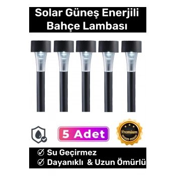 Premium Kablosuz Su Geçirmez Dayanıklı Şık Solar Güneş Enerjili Bahçe Lambası Saplama 30cm 5 Adet