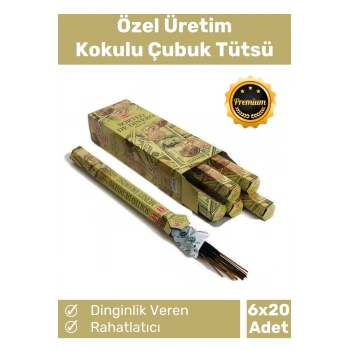 Özel Üretim Dinginlik Veren Meditasyon Çakra Enerji Rahatlatıcı Kokulu Çubuk Tütsü 6 x 20 Adet