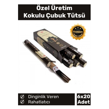 Özel Üretim Dinginlik Veren Meditasyon Çakra Enerji Rahatlatıcı Kokulu Çubuk Tütsü 6 x 20 Adet
