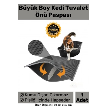 Özel Üretim Kum Kiri Dışarı Çıkarmayan Pisliği İçerisinde Hapseden Kedi Tuvalet Önü Büyük Paspas