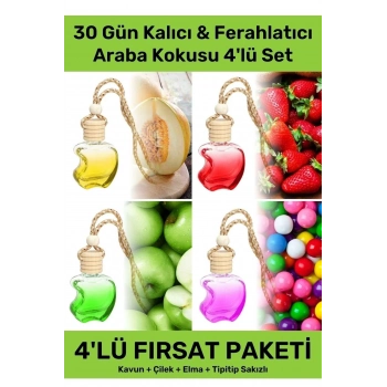 Özel 4lü Fırsat Paketi Hava Ferahlatıcı Araba Kokusu Araç Içi Dikiz Aynası Askılı Oto Parfümü Seti