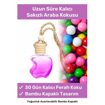 Özel Üretim Hava Ferahlatıcı 30 Gün Kalıcı Araba Araç Içi Dikiz Aynası Askılı 8ml Sakız Oto Kokusu