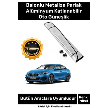 Özel Katlanabilir Araba Ön Cam Güneşliği Balonlu Metalize Parlak Alüminyum Katlanabilir Oto Güneşlik