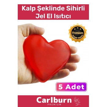 Premium Özel Üretim Kalp Şeklinde El Isıtıcısı Sihirli Jel Isıtıcı Torba Kalpli Cep Sobası 5li Set
