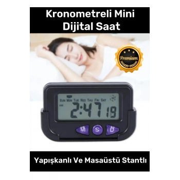 Özel Üretim Yapışkanlı Masaüstü Stantlı Ders Çalışmak Için Alarlı Kronometreli Mini Dijital Saat