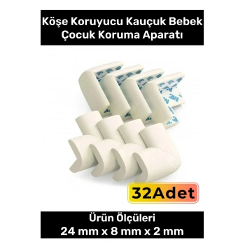 Özel Üretim Masa Sehpa Tezgah Koltuk Köşe Koruyucu Kauçuk Bebek Çocuk 32li Koruma Aparatı