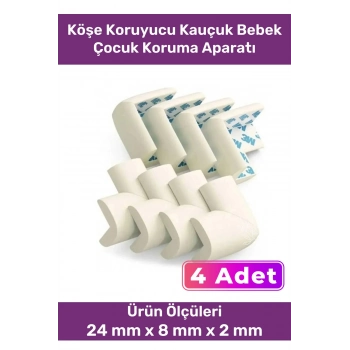 Özel Üretim Masa Sehpa Tezgah Koltuk Köşe Koruyucu Kauçuk Bebek Çocuk 4lü Koruma Aparatı