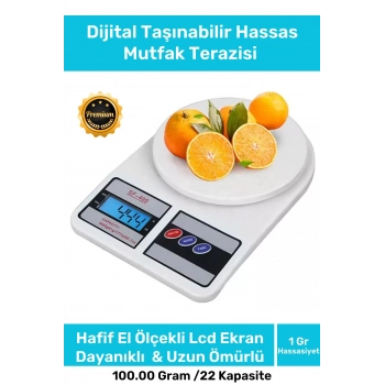 Deluxe Yüksek Hassasiyet Pilli Dara Fonksiyonlu Otomatik Kapanma Özellikli Hassas Mutfak Terazisi