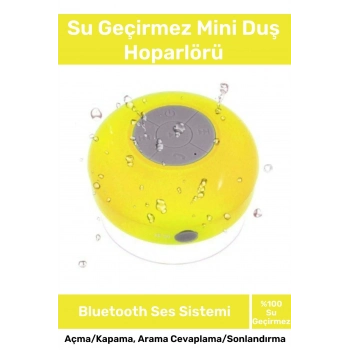 Deluxe Serisi Vantuzlu Su Geçirmez Şarjlı Mini Bluetooth Özellikli Beyaz Duş Kamp Sahil Hoparlörü