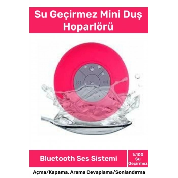 Deluxe Serisi Vantuzlu Su Geçirmez Şarjlı Mini Bluetooth Özellikli Beyaz Duş Kamp Sahil Hoparlörü