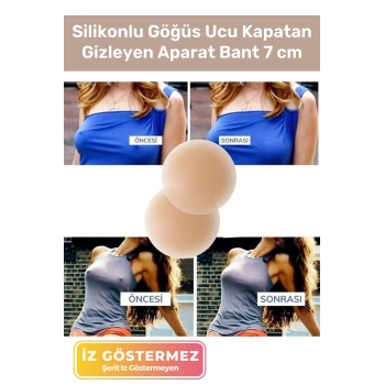 Premium Kadın Ten Meme İç Giyim Silikonlu Göğüs Ucu Kapatan Gizleyen 7 cm Aparat Bant