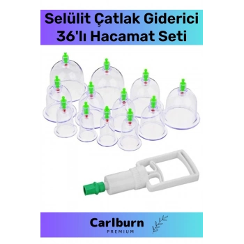 Premium Series Selülit Çatlak Giderici Vakumlu Masaj Aleti 36lı Kupa Hacamat Seti