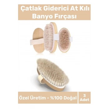 Yeni Cilt Bakım Çatlak Giderici %100 Doğal At Kılı Selülit Banyo Fırçası Kuru Masaj Aleti 3 Adet