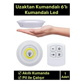 Özel Av Kamp Ev Okul Araba Otel Pilli Uzaktan Kumandalı Yapışkanlı Dayanıklı 3Lü Led Spot 2 Adet