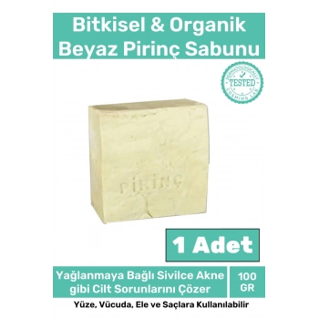%100 Doğal Güzel Kokulu Yüz Cilt Beyazlatıcı Organik Nemlendirici Beyaz Pirinç Sabunu
